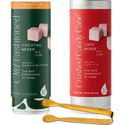 Teaspressa Candy Cane Latte & Old Fashioned Cocktail Mixers Gift Set In Multi