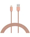 Tech Elements Apple Certified Stainless Steel 6ft Lightning Charge & Sync Cable In Pink