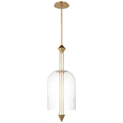 Tech Lighting Visual Comfort Modern 2700k Led 10 Inch Diameter Brass And Glass Pendant