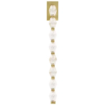 Tech Lighting Visual Comfort Modern 2700k Led 28 Inch Tall Crystal And Brass Wall Sconce