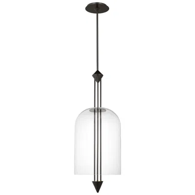 Tech Lighting Visual Comfort Modern 27k Led 15 Inch Diameter Bronze And Glass Pendant