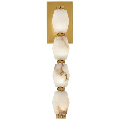 Tech Lighting Visual Comfort Modern 27k Led 15 Inch Tall Alabaster And Brass Wall Sconce