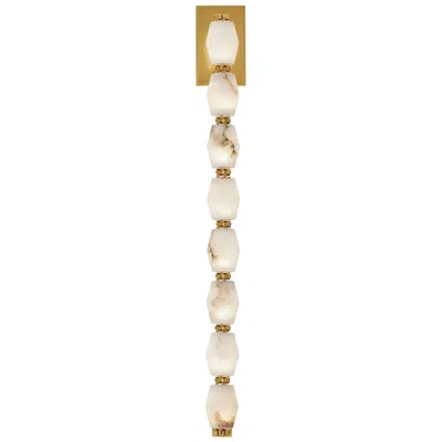 Tech Lighting Visual Comfort Modern 27k Led 28 Inch Tall Alabaster And Brass Wall Sconce