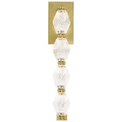 Tech Lighting Visual Comfort Modern 3000k Led 15 Inch Tall Crystal And Brass Wall Sconce