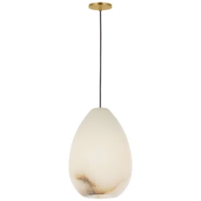 Tech Lighting Visual Comfort Modern E12 5 Inch Wide Alabaster And Antique Brass Pendant