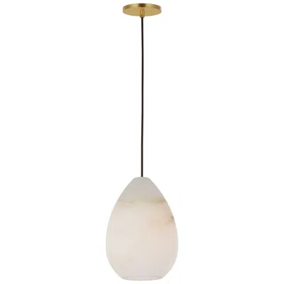 Tech Lighting Visual Comfort Modern E12 9 Inch Wide Alabaster And Antique Brass Pendant