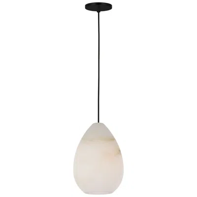 Tech Lighting Visual Comfort Modern E12 9 Inch Wide Alabaster And Matte Black Pendant