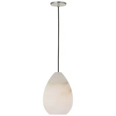 Tech Lighting Visual Comfort Modern E12 9 Inch Wide Alabaster And Polished Nickel Pendant