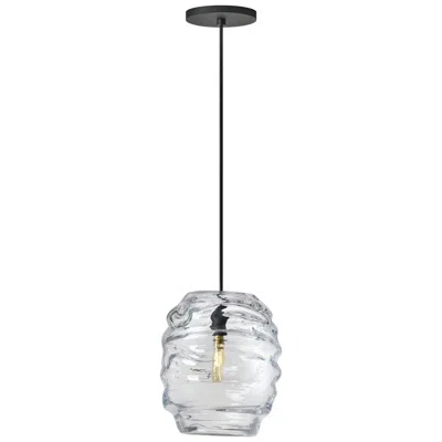 Tech Lighting Visual Comfort Modern E12 Base 8 Inch Wide Artisan Glass And Black Pendant