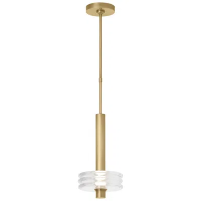 Tech Lighting Visual Comfort Modern Led 8 In X 15 In Italian Cast Glass And Brass Pendant
