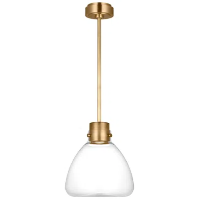Tech Lighting Visual Comfort Modern Led Warm Dim 12 Inch Brass And Clear Glass Pendant