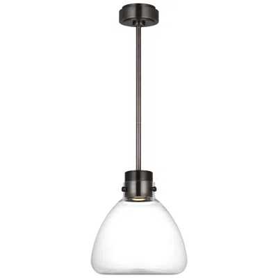 Tech Lighting Visual Comfort Modern Led Warm Dim 12 Inch Bronze And Clear Glass Pendant In Black