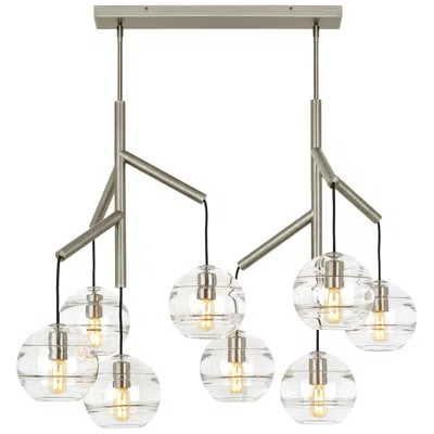 Tech Lighting Visual Comfort Modern Sedona Double Clear Glass Satin Nickel Chandelier