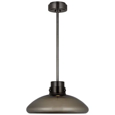 Tech Lighting Visual Comfort Modern Warm Dim Led 16 Inch Bronze And Smoked Glass Pendant In Brown