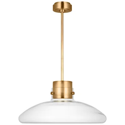 Tech Lighting Visual Comfort Modern Warm Dim Led 22 In Wide Brass And Clear Glass Pendant