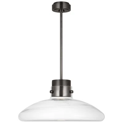Tech Lighting Visual Comfort Modern Warm Dim Led 22 Inch Bronze And Clear Glass Pendant
