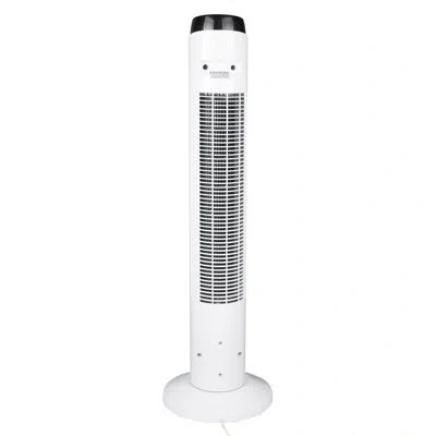 Techni Home 36” Tower Fan For Bedroom Or Office With Led Display, 3 Wind Speeds And Modes, Remote Control In White