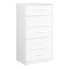 Techni Home 5-drawer Dresser With Large Fabric Drawers, White