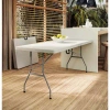 Techni Home 70.75" Rectangular Portable Folding Table In White