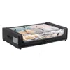 Techni Home Set Of 2 Under-bed Rolling Storage Container With Transparent Cover In Black