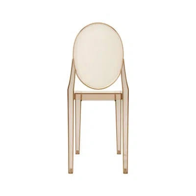 Techni Home Stackable  Acrylic Ghost Event Chairs – Set Of 4 In Amber