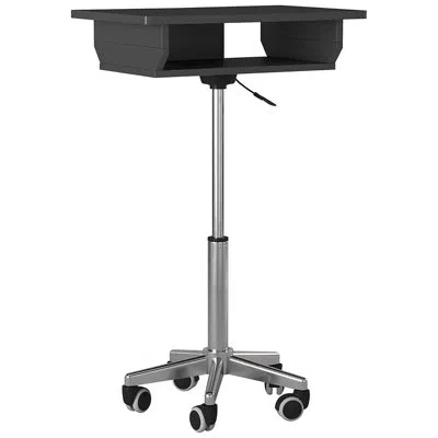 Techni Mobili Adjustable Laptop Cart In Black Graphite