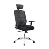 Techni Mobili High Back Executive Mesh Office Chair With Arms, Lumbar Support And Chrome Base, Black