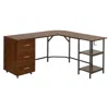 Techni Mobili Wood L-shape Home Office With Storage Two-tone Desk