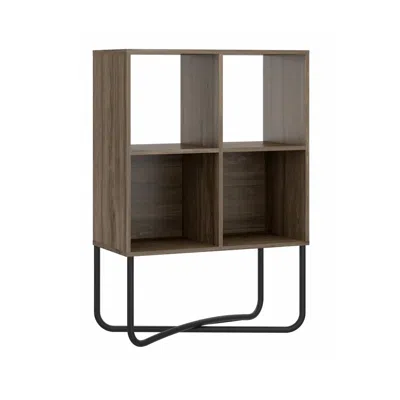 Techni Mobili Modern Geometric Bookcase, Walnut In Brown