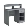 Techni Mobili Modern Office Desk With Hutch, Grey