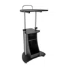 Techni Mobili Rolling Adjustable Height Laptop Cart With Storage. Color: Graphite In Black