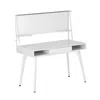 Techni Mobili Study Computer Desk With Storage & Magnetic Dry Erase White Board, White