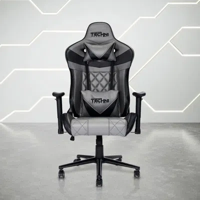 Techni Sport Ergonomic Polyurethane Gaming Chair In Gray