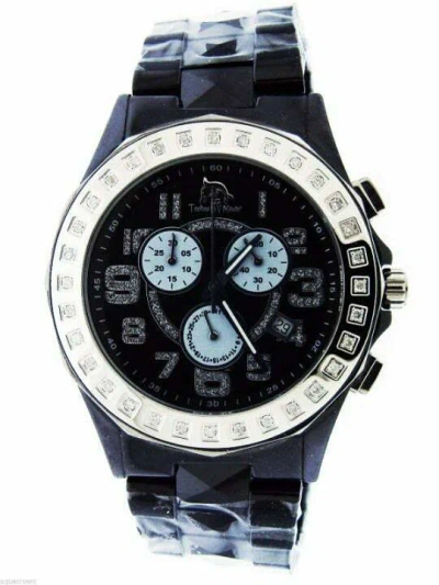 Pre-owned Techno Master Men's  Black Ceramic Watches 1.00ct Diamonds Watch