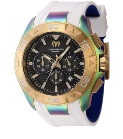 Pre-owned Technomarine Chronograph Black Dial 48 Mm Watch Tm-622007