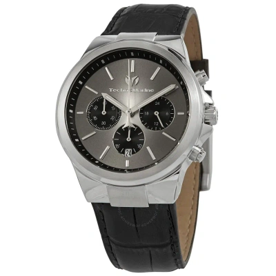 Technomarine Chronograph Quartz Silver Dial Men's Watch Tm-820012 In Black / Grey / Silver