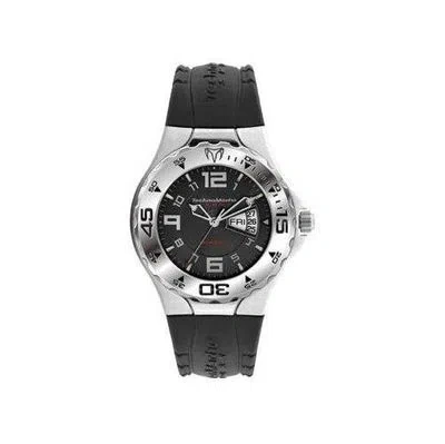 Pre-owned Technomarine Condition  "tm Day-date" Tmd02 Black Watch Rarehard To Find