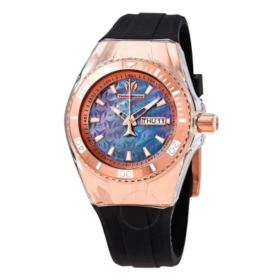 Technomarine Cruise Black Mother Of Pearl Dial Ladies Watch 115327 In Black / Gold / Gold Tone / Mop / Mother Of Pearl / Rose / Rose Gold / Rose Gold Tone