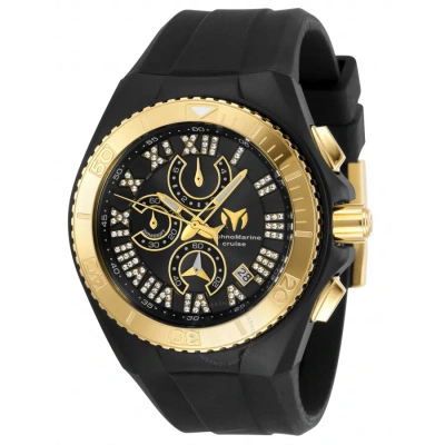 Technomarine Cruise Chronograph Quartz Black Mother Of Pearl Dial Men's Watch Tm-119016 In Black / Gold / Gold Tone / Mother Of Pearl / Yellow