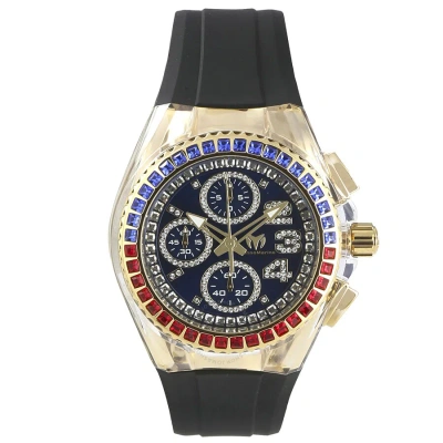 Technomarine Cruise Chronograph Quartz Blue Dial Unisex Watch Tm-121048 In Red   / Black / Blue / Gold Tone / Skeleton