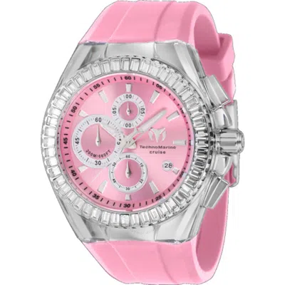 Technomarine Cruise Chronograph Quartz Crystal Pink Dial Men's Watch Tm-121151 In Green