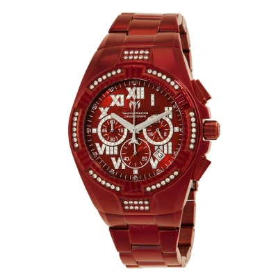 Technomarine Cruise Chronograph Quartz Crystal Red Dial Men's Watch Tm-121232
