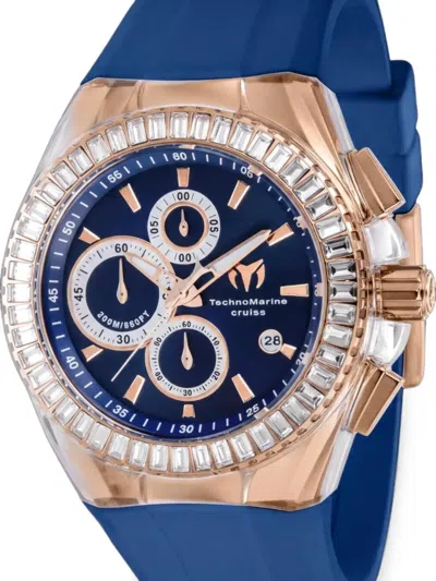 Technomarine Cruise Crystal-embellished 45mm Watch In Blue