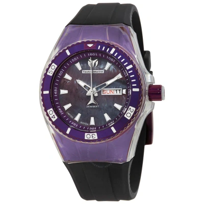 Technomarine Cruise Quartz Black Dial Ladies Watch Tm-621023 In Black / Purple / White