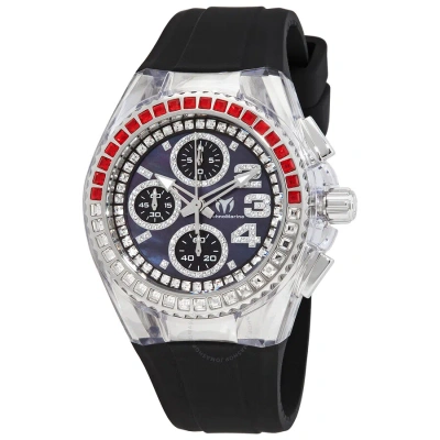 Technomarine Cruise Star Chronograph Quartz Crystal Ladies Watch Tm-121057 In Red   / Black / White