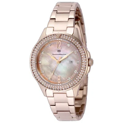 Technomarine Crystal-embellished Quartz Watch In Rose Gold