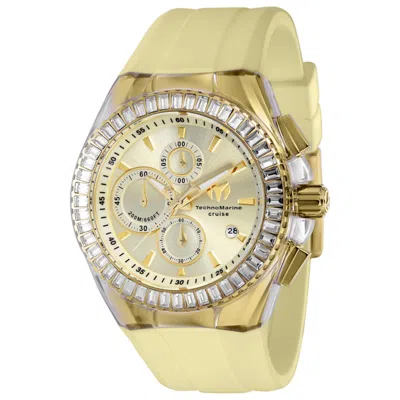 Technomarine Diamond-bezel Chronograph Watch In Gold