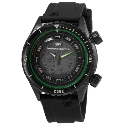 Technomarine Dual Zone Automatic Men's Watch Tm-218007 In Black / Green