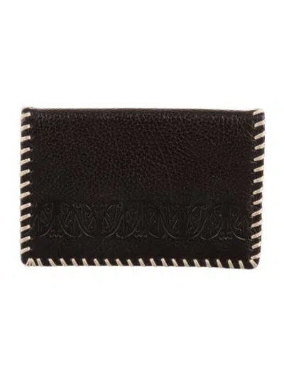 Pre-owned Technomarine Leather Coin Pouch In Black