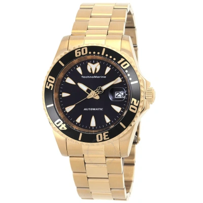 Technomarine Manta Automatic Black Dial Men's Watch Tm-219073 In Black / Gold Tone